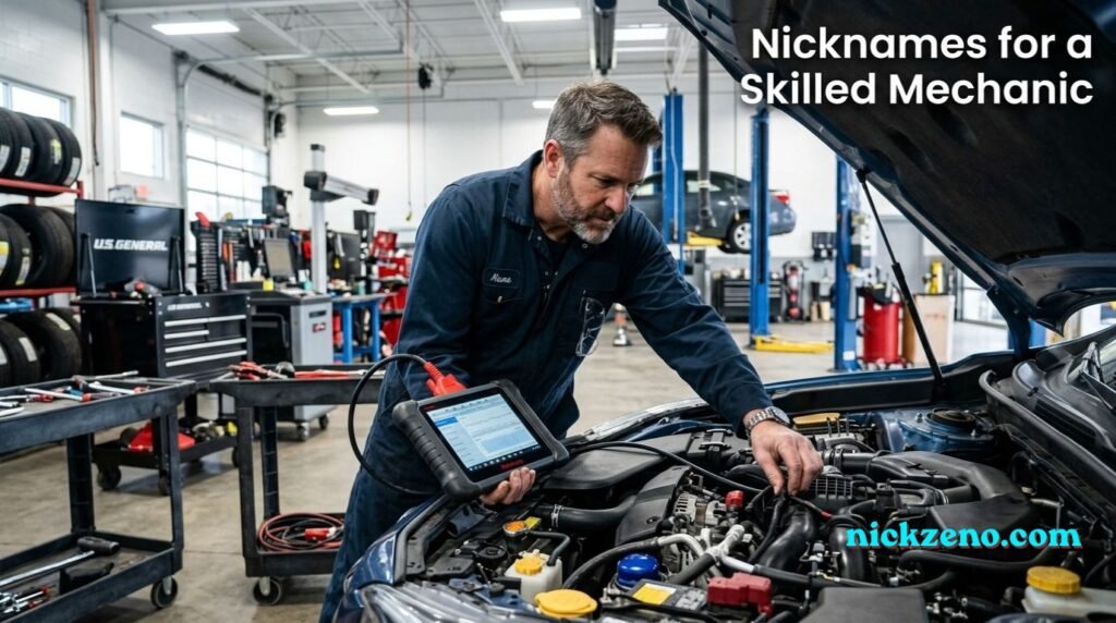 Skilled mechanic diagnosing a car problem