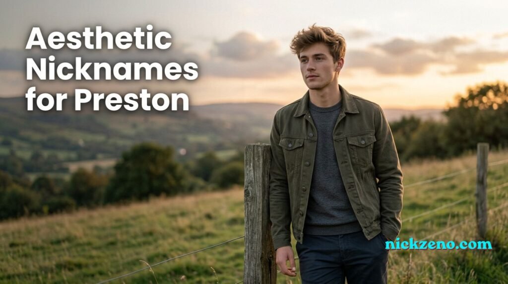 Aesthetic Nicknames for Preston: Stylish young man during golden hour