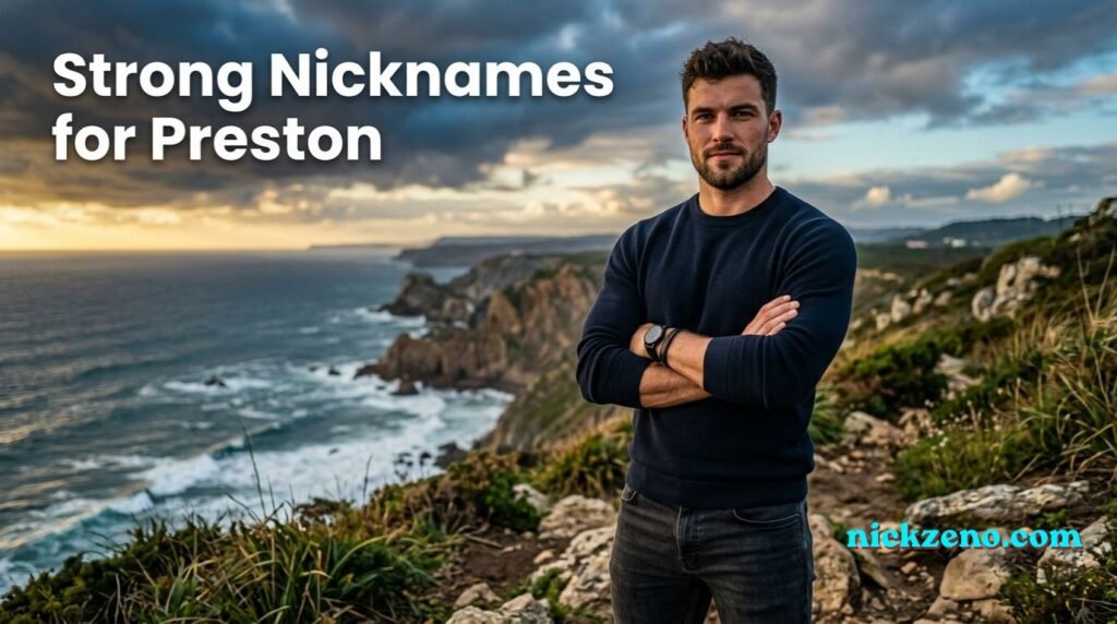Strong Nicknames for Preston: Confident athletic young man outdoors
