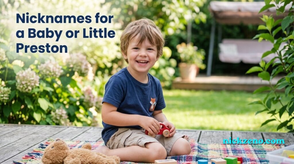Baby or Little Preston: Happy little boy smiling outdoors