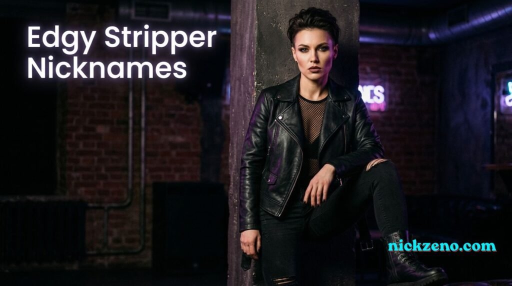 Edgy female stage performer